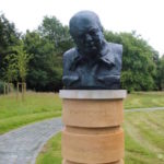 Winston Churchill bust in Blenheim Palace memorial garden