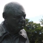 Winston Churchill bust in Blenheim Palace memorial garden