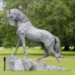 Hamish Mackie's Andalusian Stallion sculpture displayed at Blenheim Palace