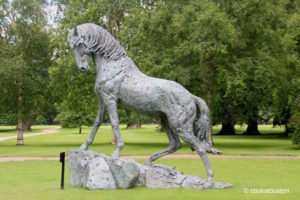 Hamish Mackie's Andalusian Stallion sculpture displayed at Blenheim Palace