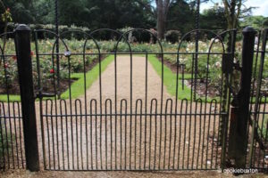 Garden gate at Blenheim Palace rose garden