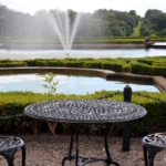 Outdoor cafe table and chairs at Blenheim Palace Garden