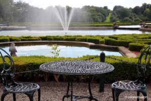 Outdoor cafe table and chairs at Blenheim Palace Garden