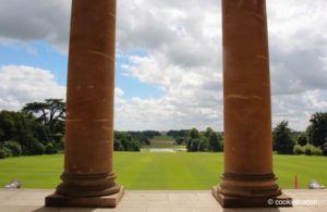 Corinthian Arch viewed through Stowe's front pillars