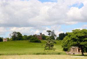 View near Palladian Bridge of Stowe Garden's architectural features